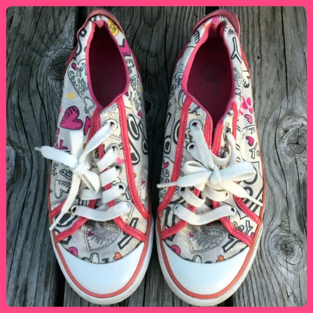 - Coach 6.5 Barrett Sneakers in Pink Poppy! EUC!